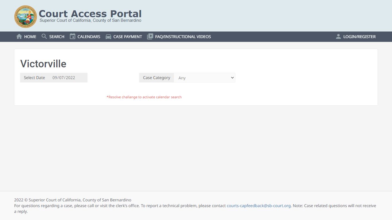 Public Portal - Superior Court of California, County of San Bernardino